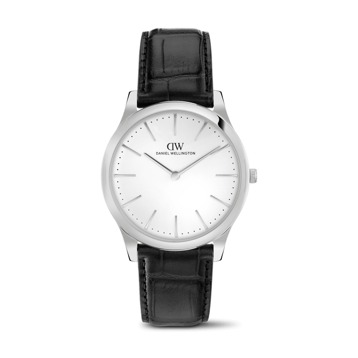 Daniel Wellington Pathfinder Black-Croc Frost-White Silver