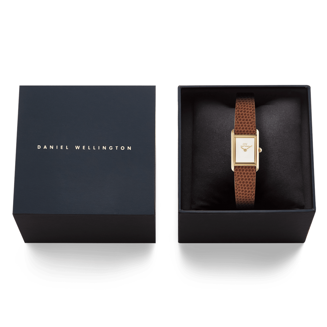 Daniel Wellington Bound Mini Light Brown Lizard Gold | The Jewellery Boutique