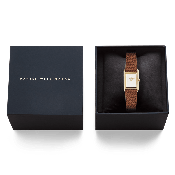 Daniel Wellington Bound Mini Light Brown Lizard Gold | The Jewellery Boutique