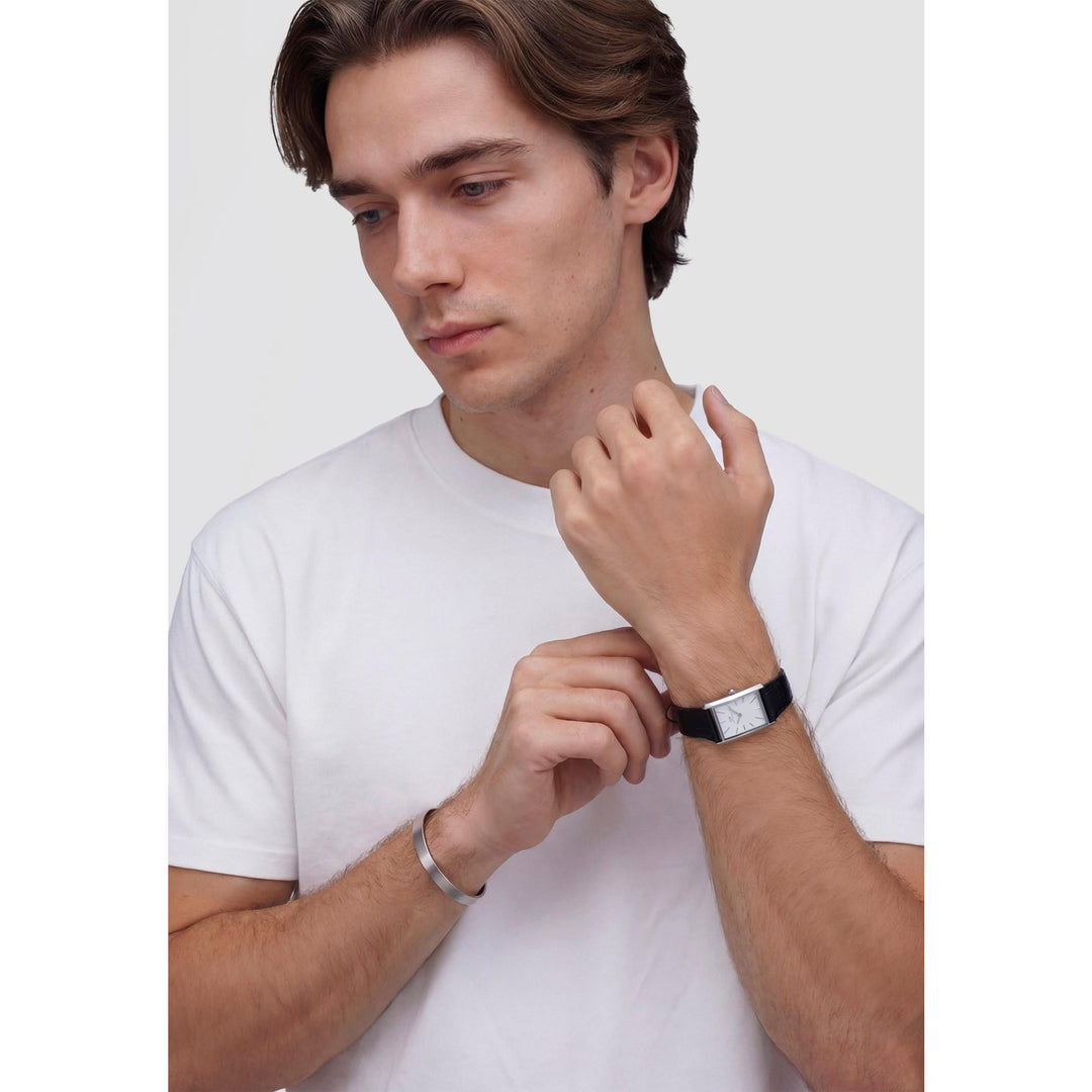 Daniel Wellington Bound Black Crocodile GuillochÃ© Silver | The Jewellery Boutique