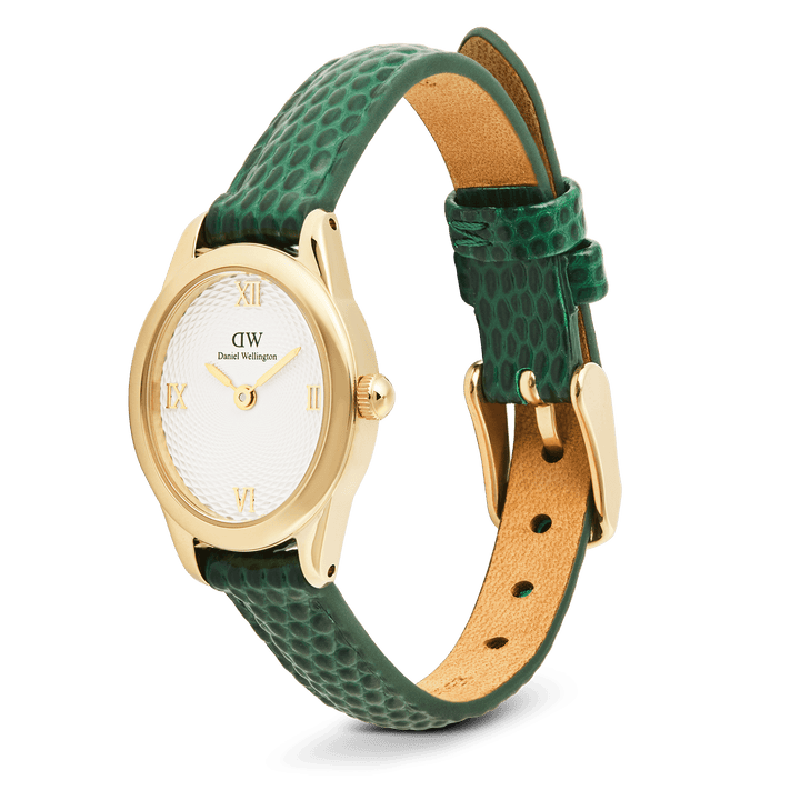 Daniel Wellington Ophelia Mini Green Lizard White GuillochÃ© Gold | The Jewellery Boutique