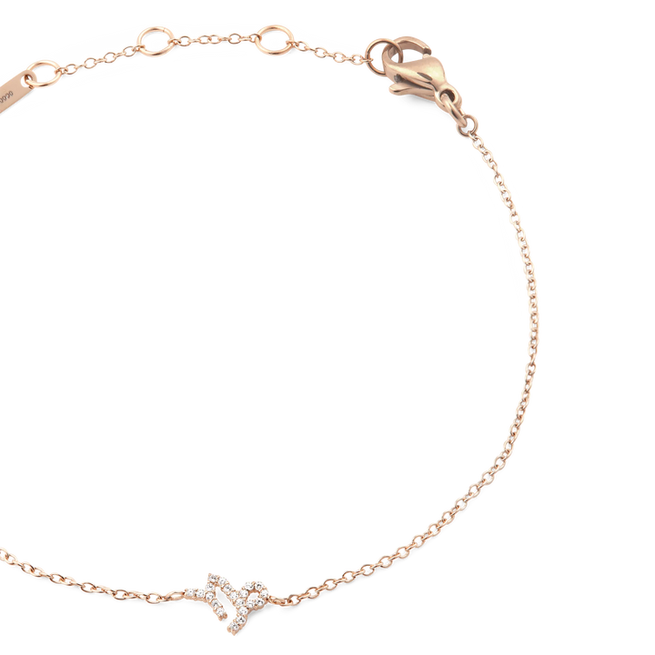 Crystal Zodiac Chain Bracelet Rose Gold