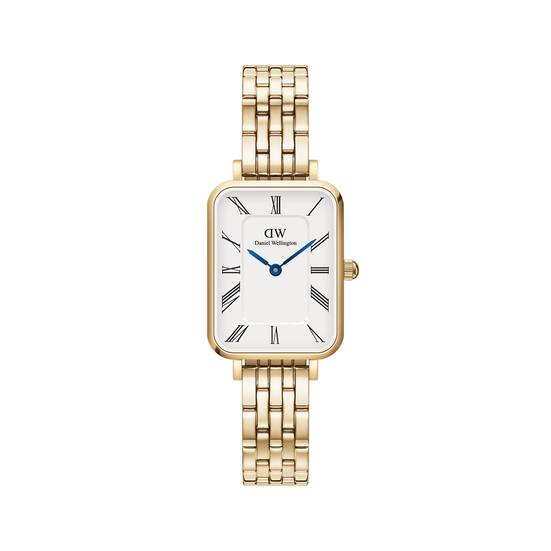Daniel Wellington Quadro Roman Numerals 20x26 5-Link G White Watch
