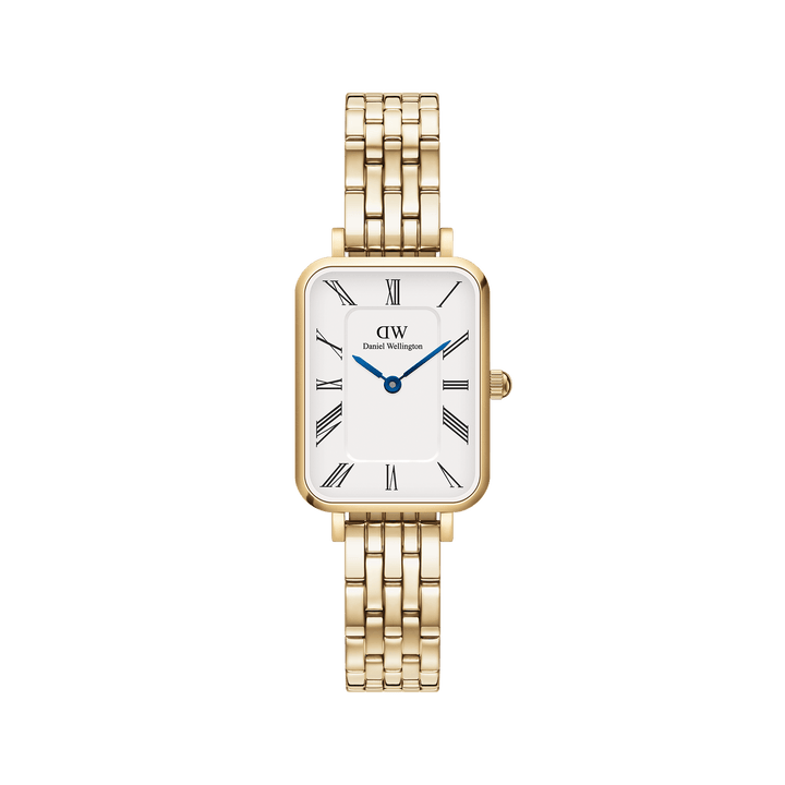 Daniel Wellington Quadro Roman Numerals 20x26 5-Link G White Watch