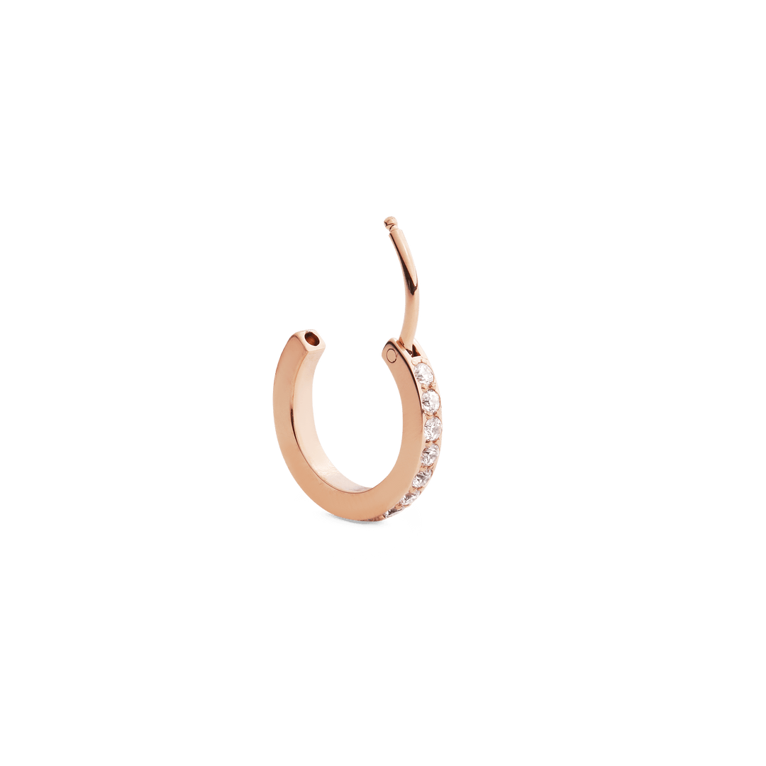 Crystal Hoop Single Earring Rose Gold