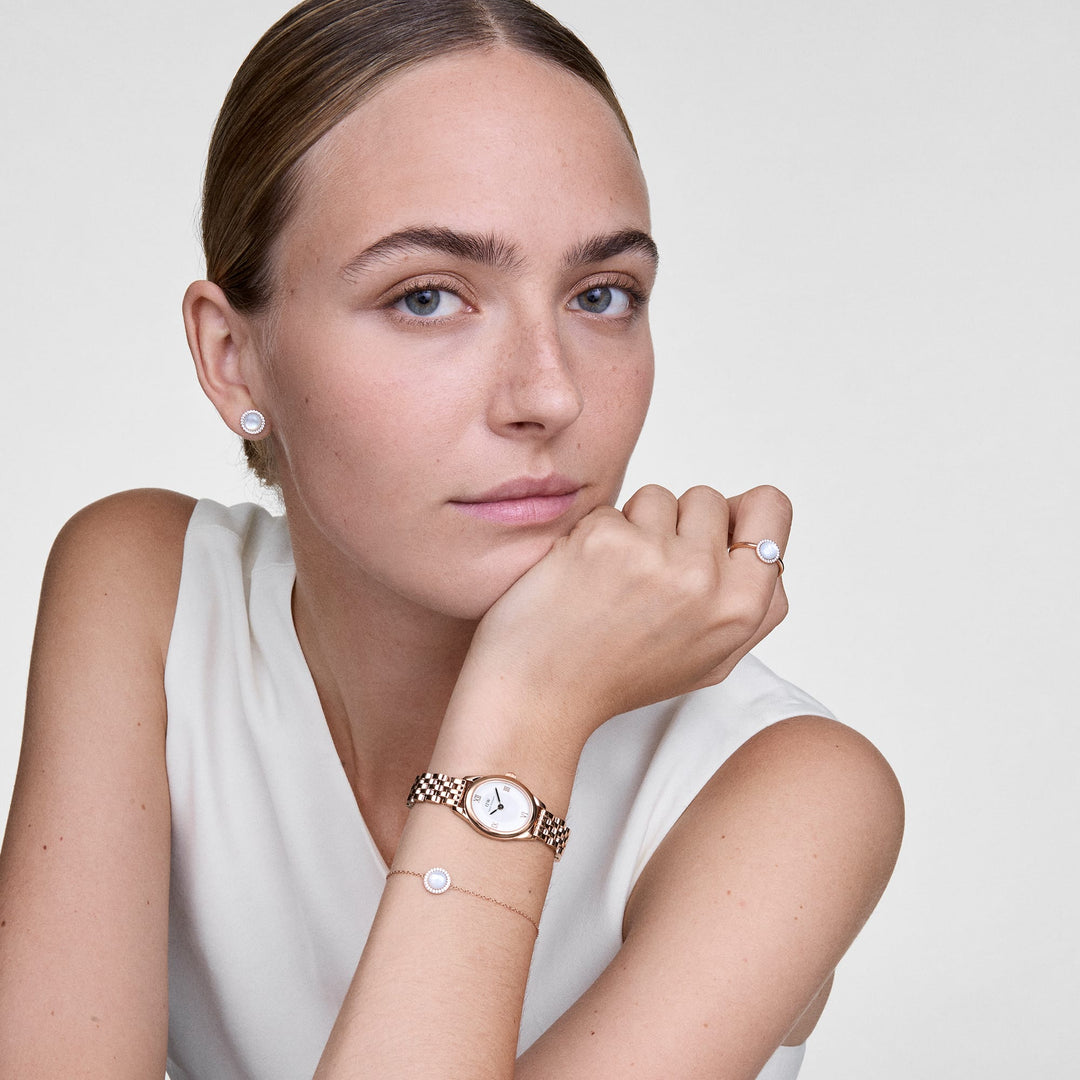 Daniel Wellington Audrey Earrings Mother of Pearl Rose Gold