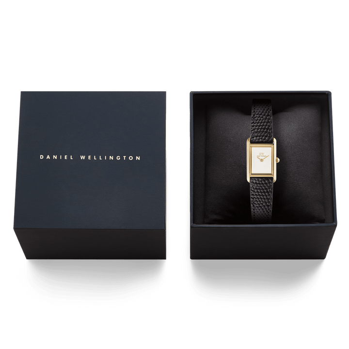 Daniel Wellington Bound Mini Black Lizard Gold | The Jewellery Boutique
