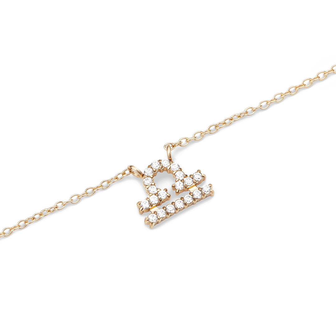Zodiac Crystal Necklace Gold