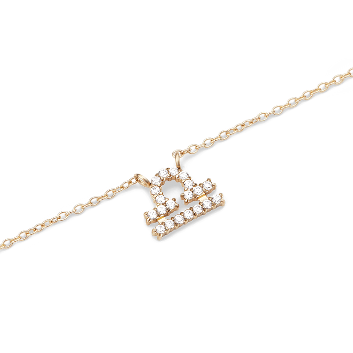 Zodiac Crystal Necklace Gold
