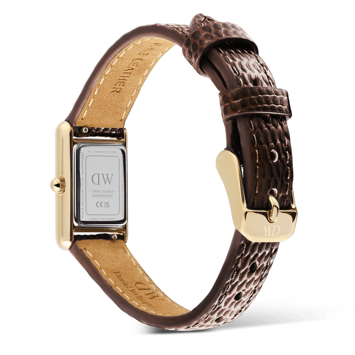 Daniel Wellington Bound Mini Dark Brown Lizard Gold | The Jewellery Boutique