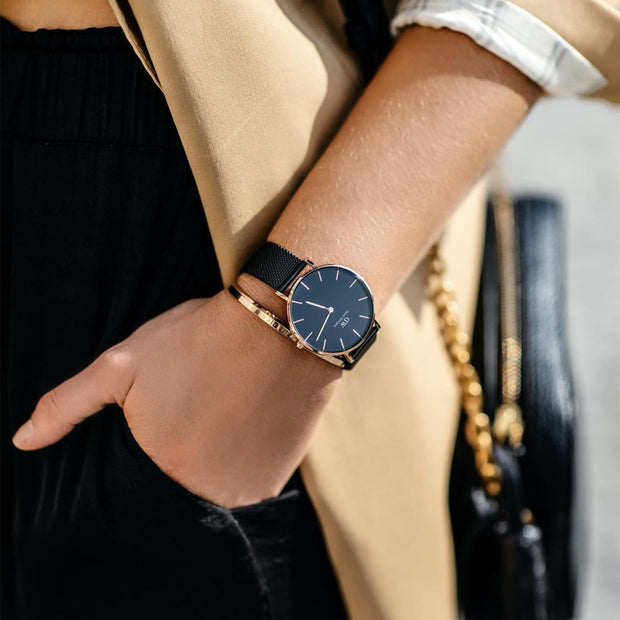 Daniel Wellington Petite 32 Ashfield Rose Gold & Black Watch