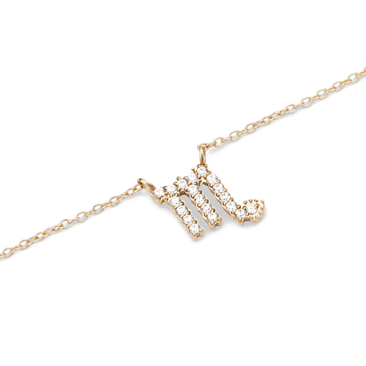 Zodiac Crystal Necklace Gold