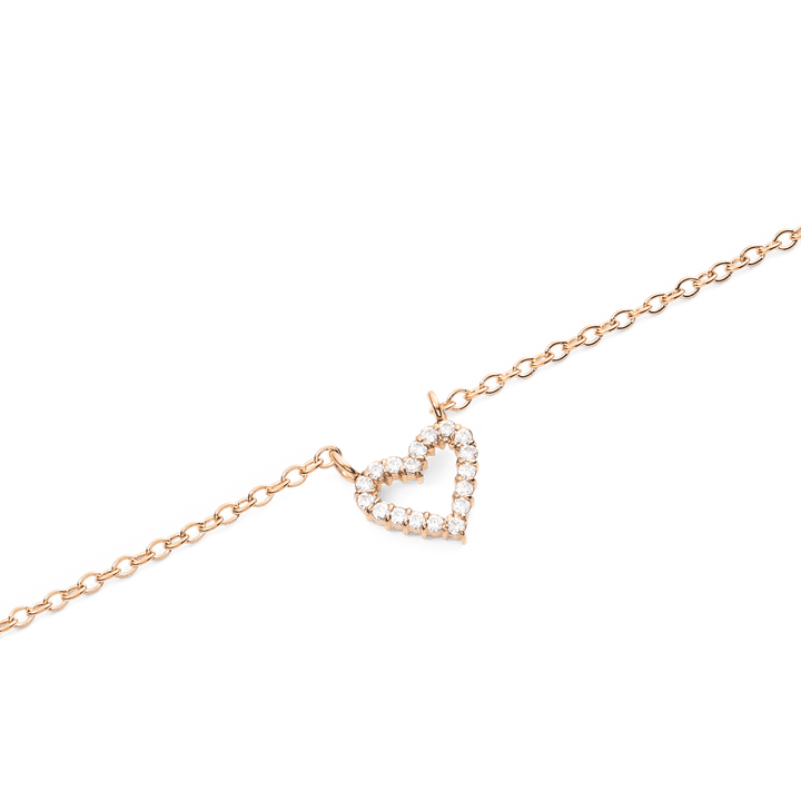 Mirelle Heart Necklace Rose Gold