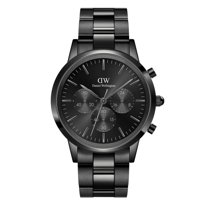 Daniel Wellington Iconic Chronograph 42 Link Black Sunray Watch