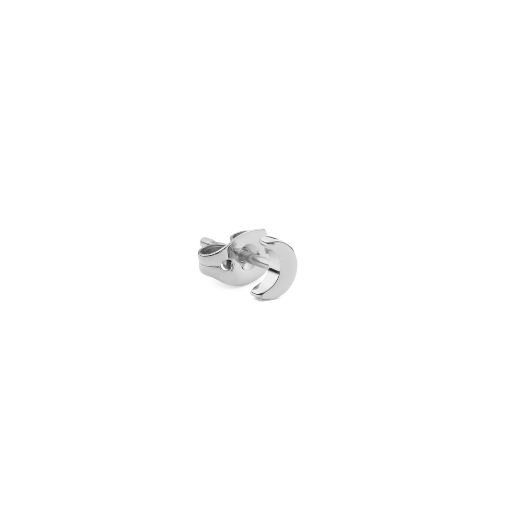 Moon Single Stud Silver