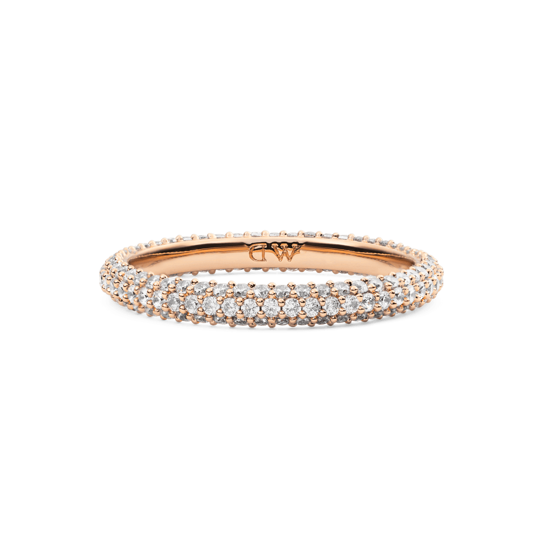 Pave Ring Rose Gold 3 mm