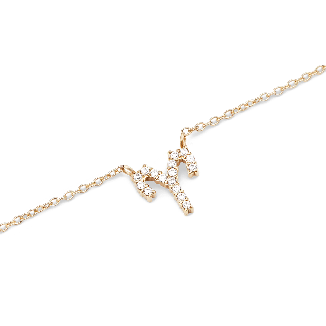 Zodiac Crystal Necklace Gold