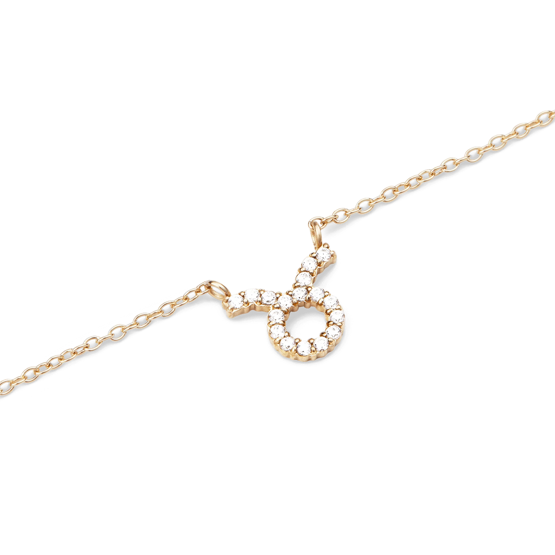 Zodiac Crystal Necklace Gold