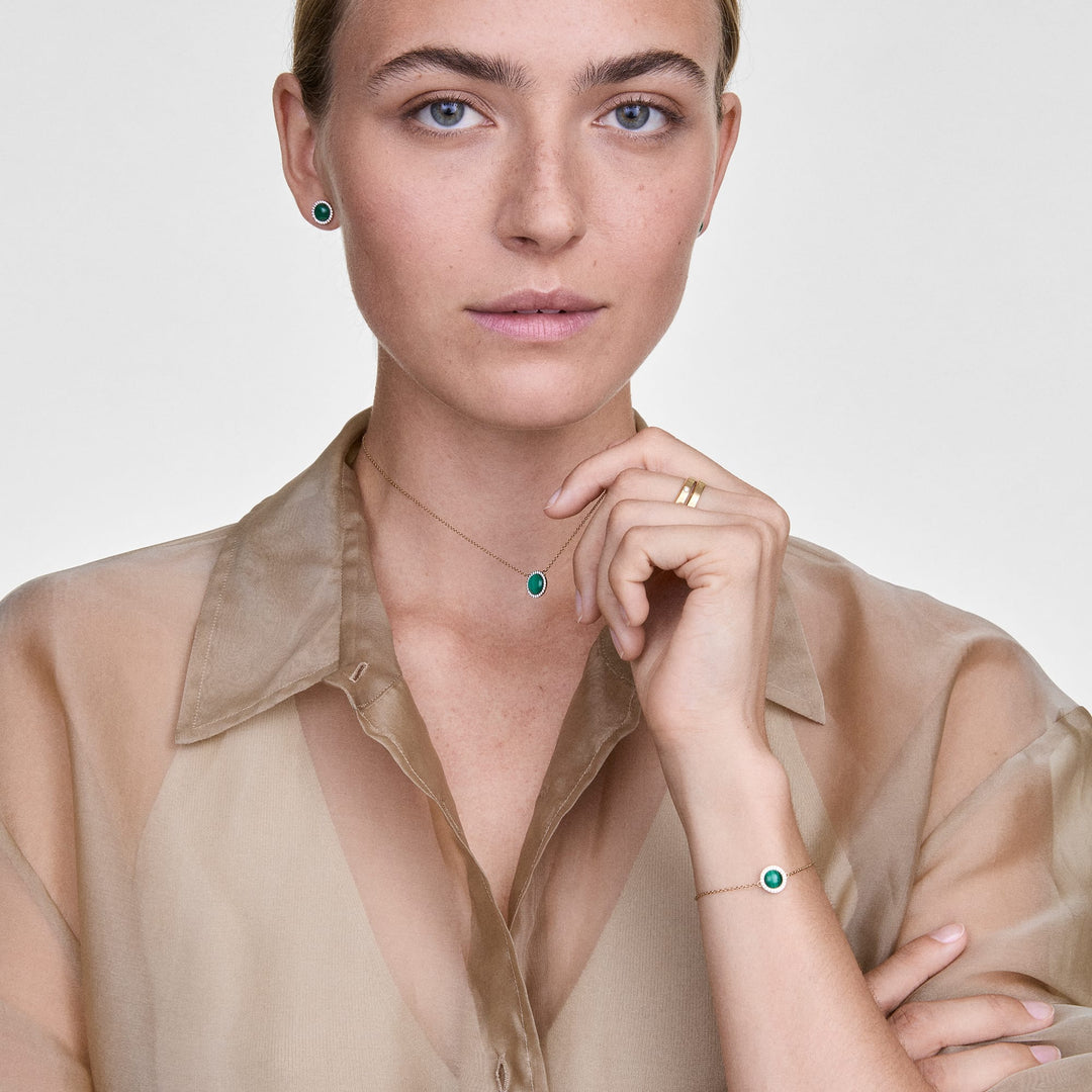 Daniel Wellington Audrey Necklace Malachite Gold