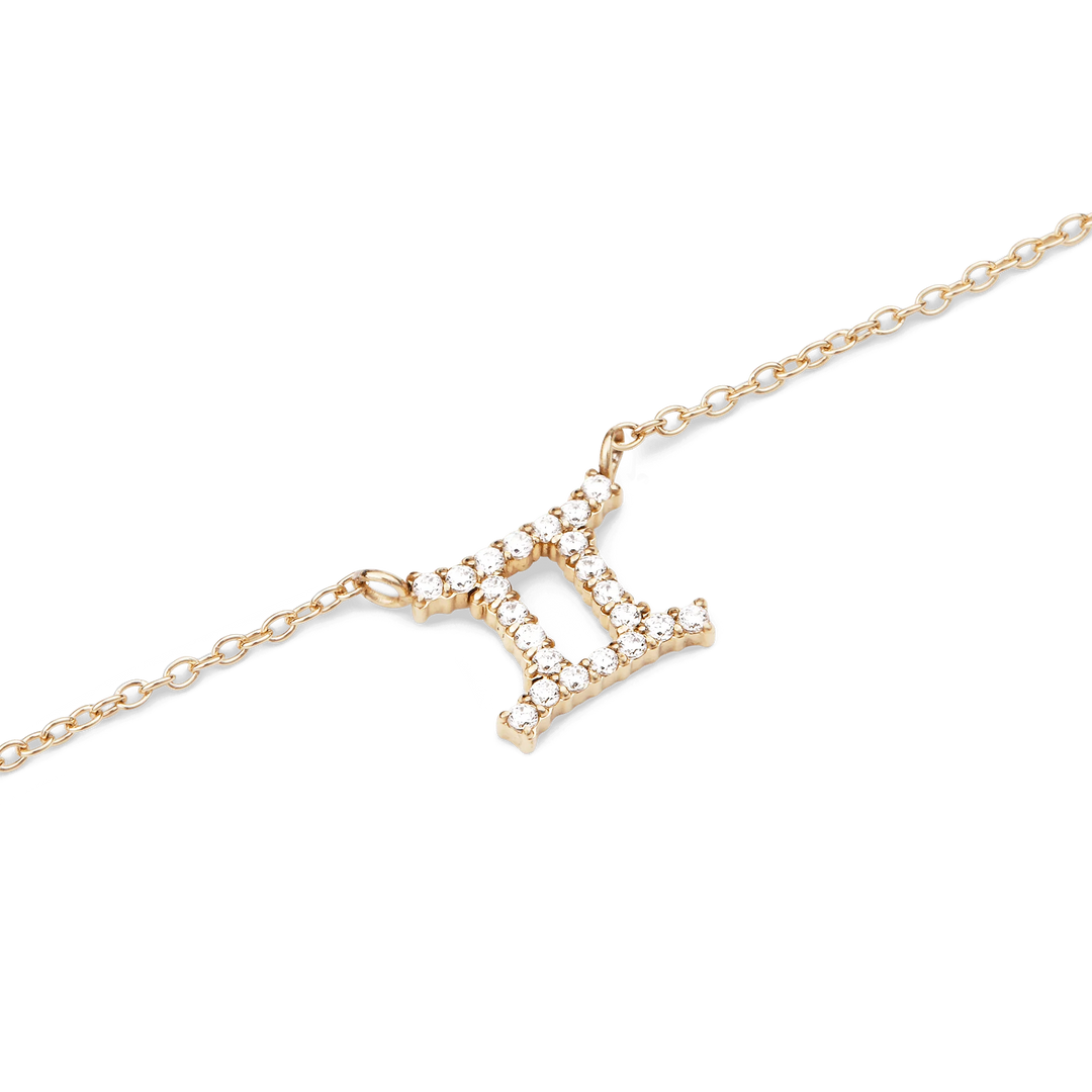 Zodiac Crystal Necklace Gold