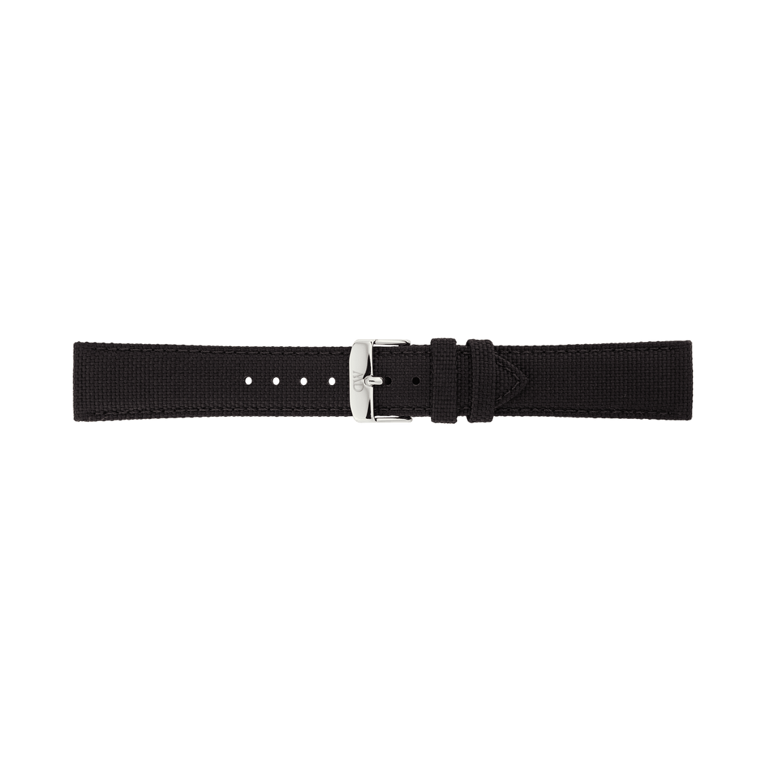 Daniel Wellington Black Canvas Strap Silver