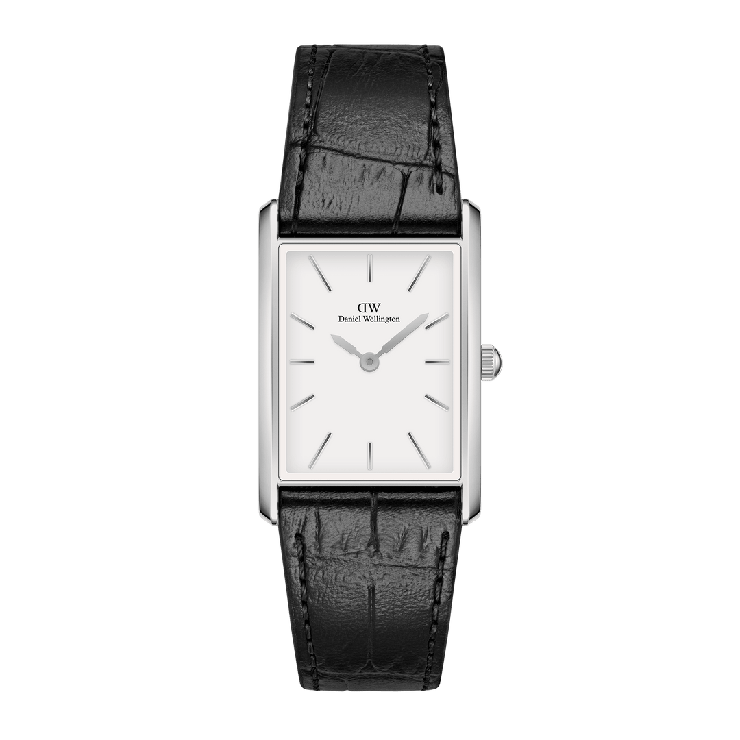 Daniel Wellington Bound 35x24 Black Croc Leather S White Watch