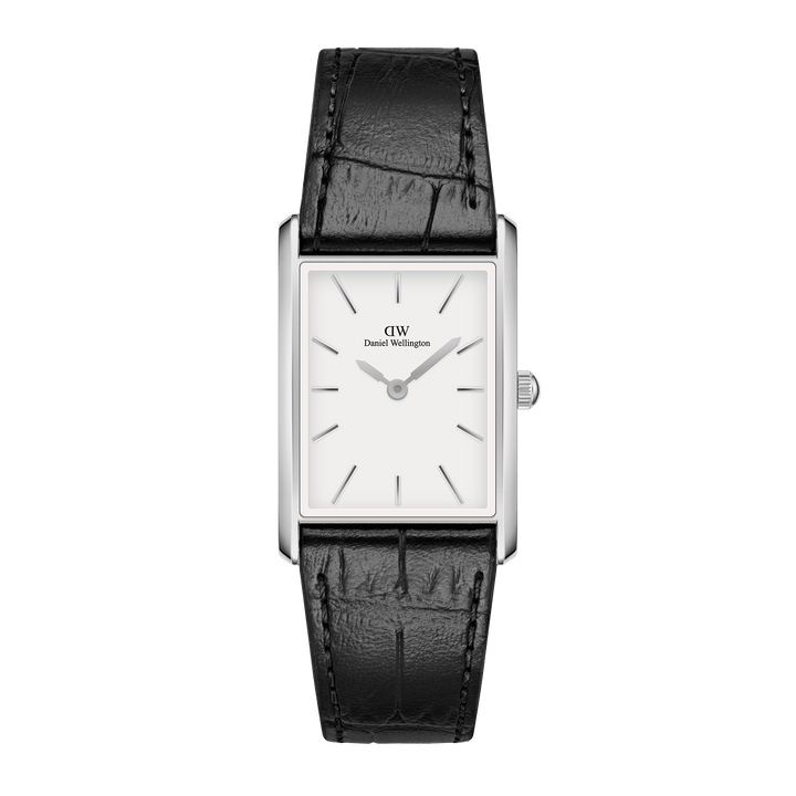 Daniel Wellington Bound 35x24 Black Croc Leather S White Watch