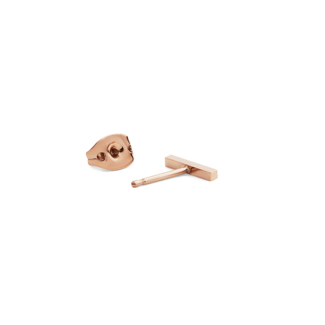 Crystal Bar Single Stud Rose Gold