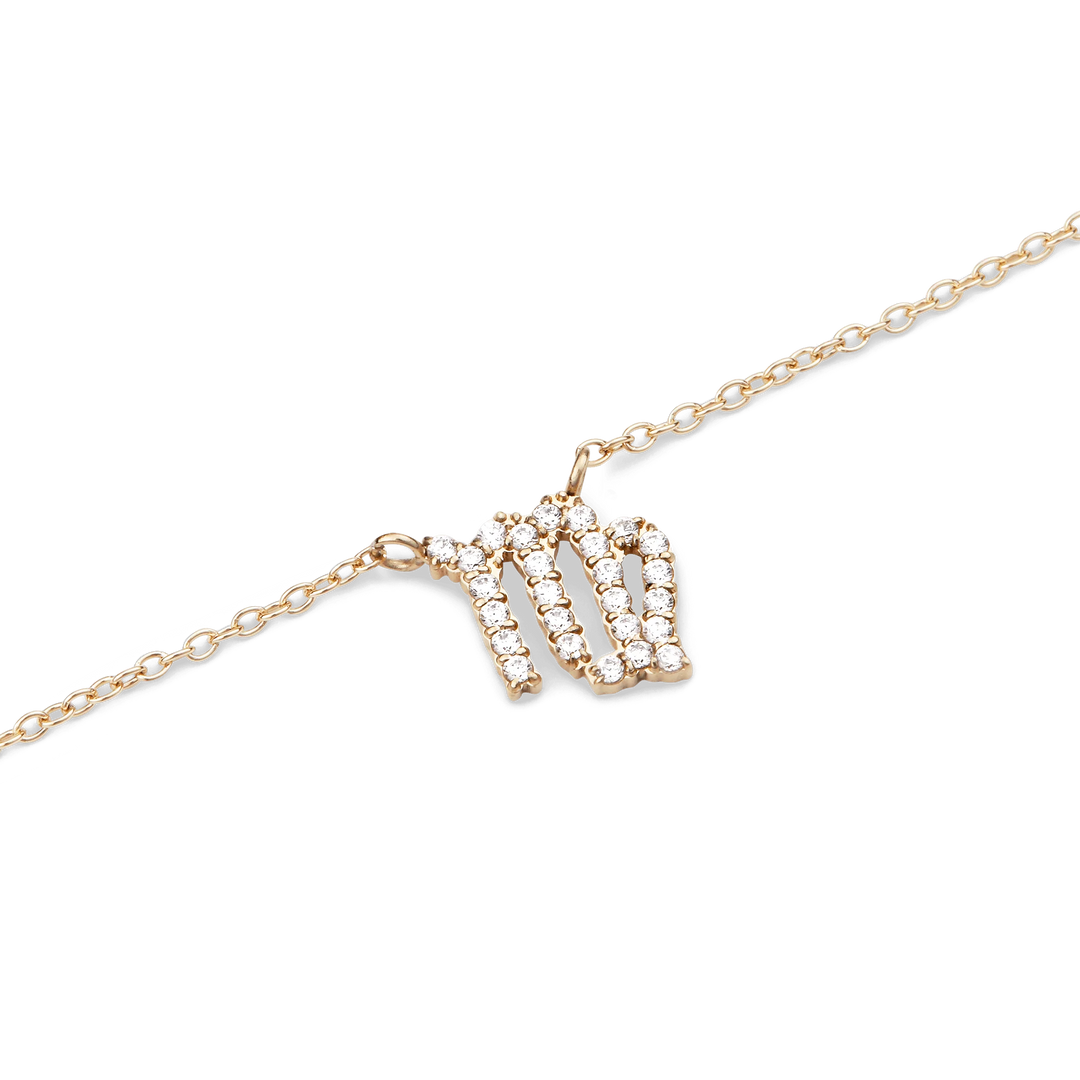 Zodiac Crystal Necklace Gold