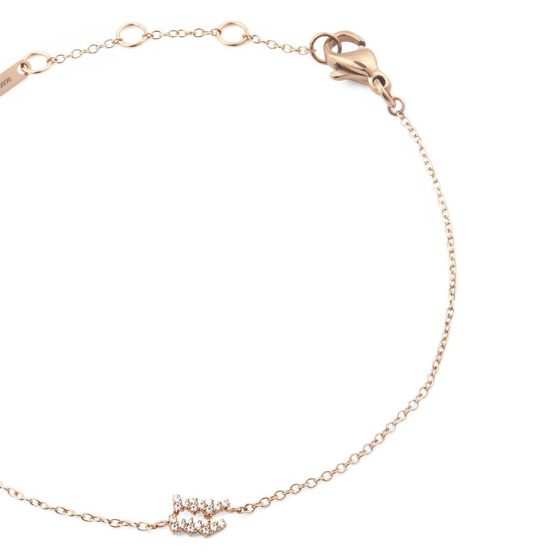 Crystal Zodiac Chain Bracelet Rose Gold