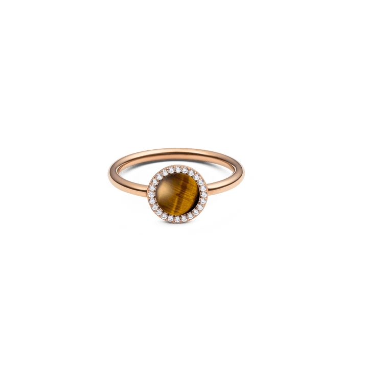 Audrey Ring Tiger Eye Rose Gold