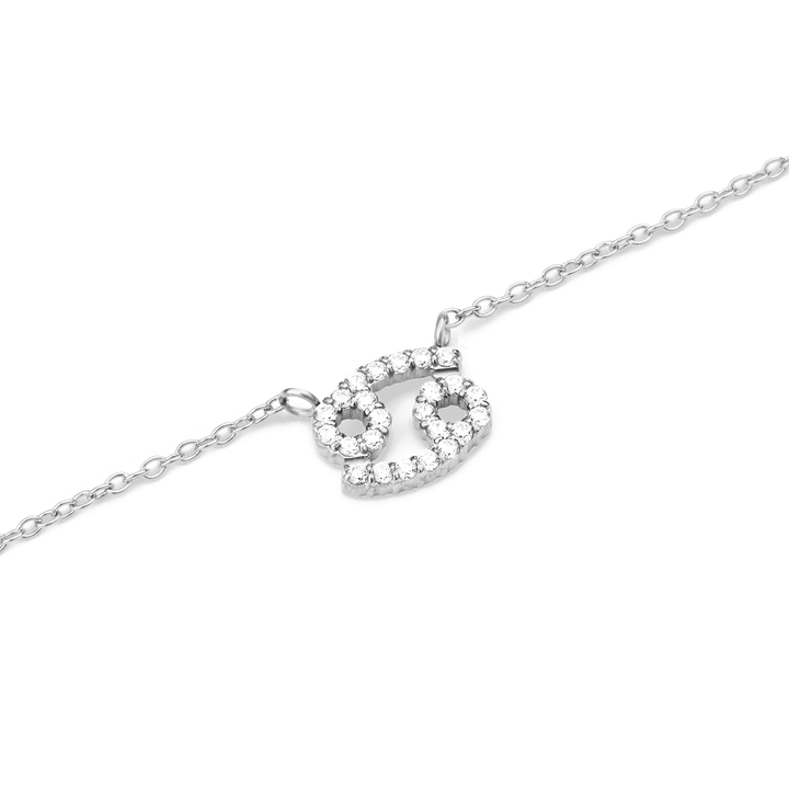 Zodiac Crystal Necklace Silver