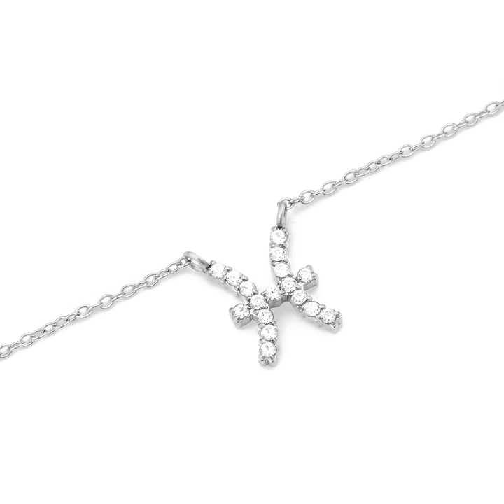 Zodiac Crystal Necklace Silver