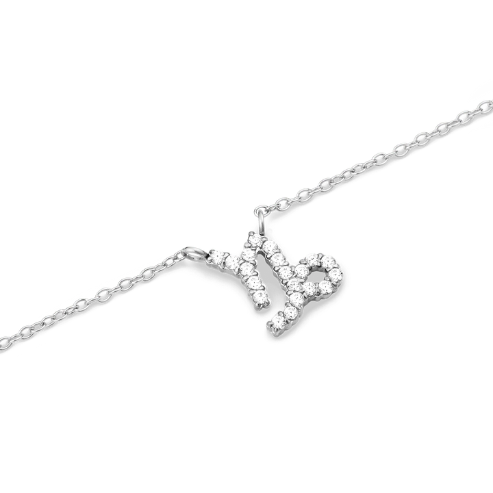 Zodiac Crystal Necklace Silver