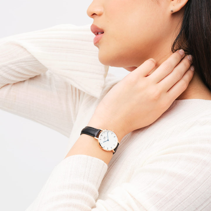 Daniel Wellington Petite Roman Numerals 28 Sheffield RG White Watch