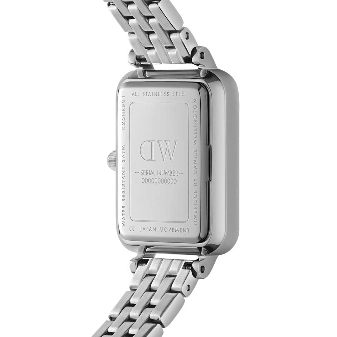 Daniel Wellington Quadro 20x26 Bezel 5-Link Arctic Sunray Silver Watch