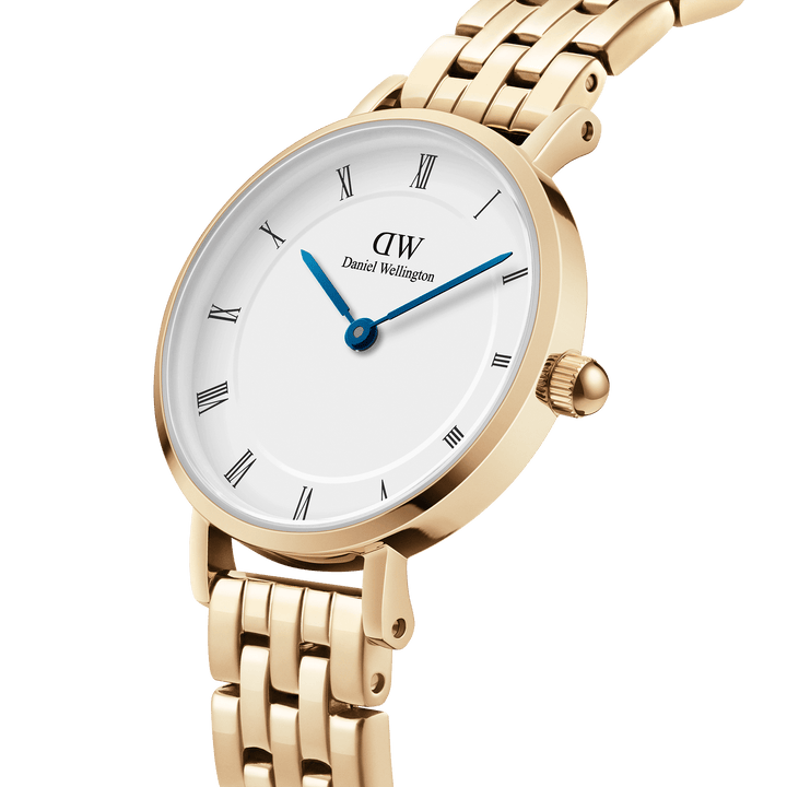 Daniel Wellington Petite Roman Numerals 28 5-Link G White Watch