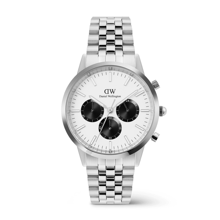 Daniel Wellington Iconic Chronograph Arch 5-Link Off- White Panda Silver