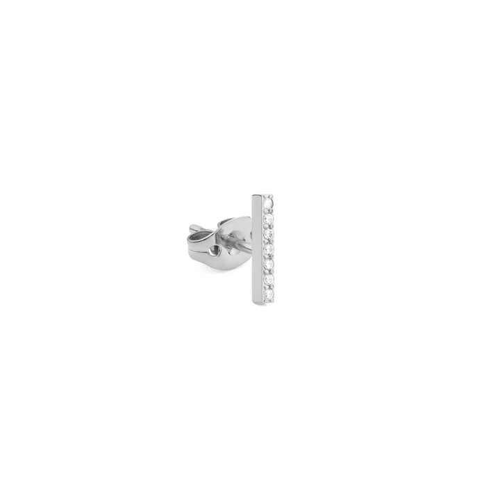 Crystal Bar Single Stud Silver