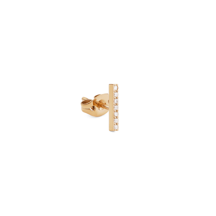 Crystal Bar Single Stud Gold