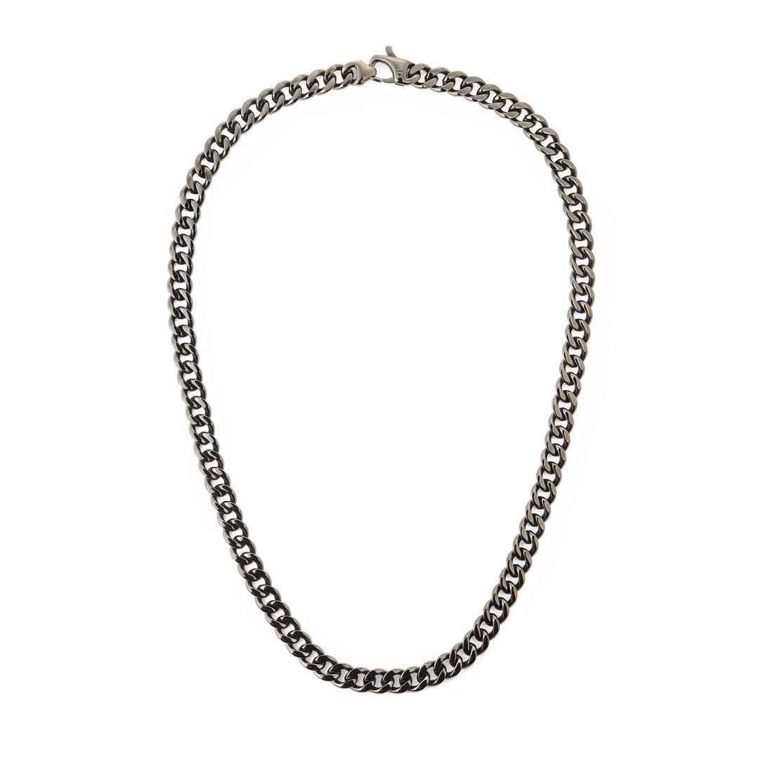 Ellipse Cuban Chain Necklace Graphite