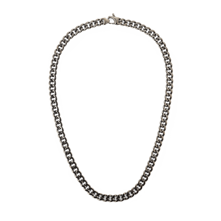 Ellipse Cuban Chain Necklace Graphite