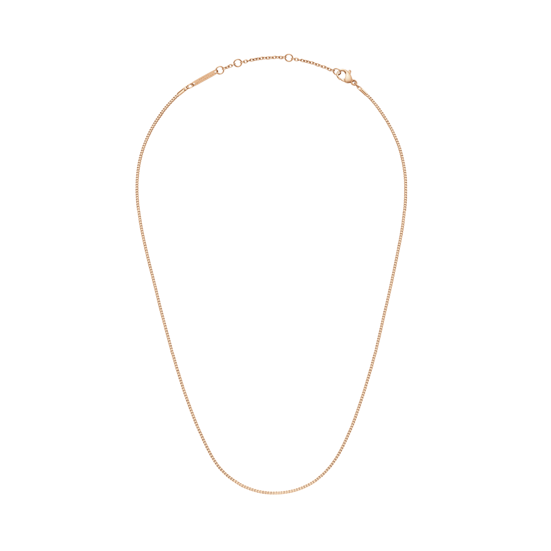 Elan Box Chain Necklace Long Rose Gold