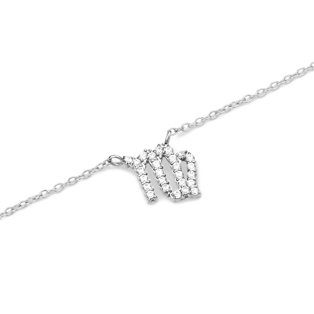 Zodiac Crystal Necklace Silver
