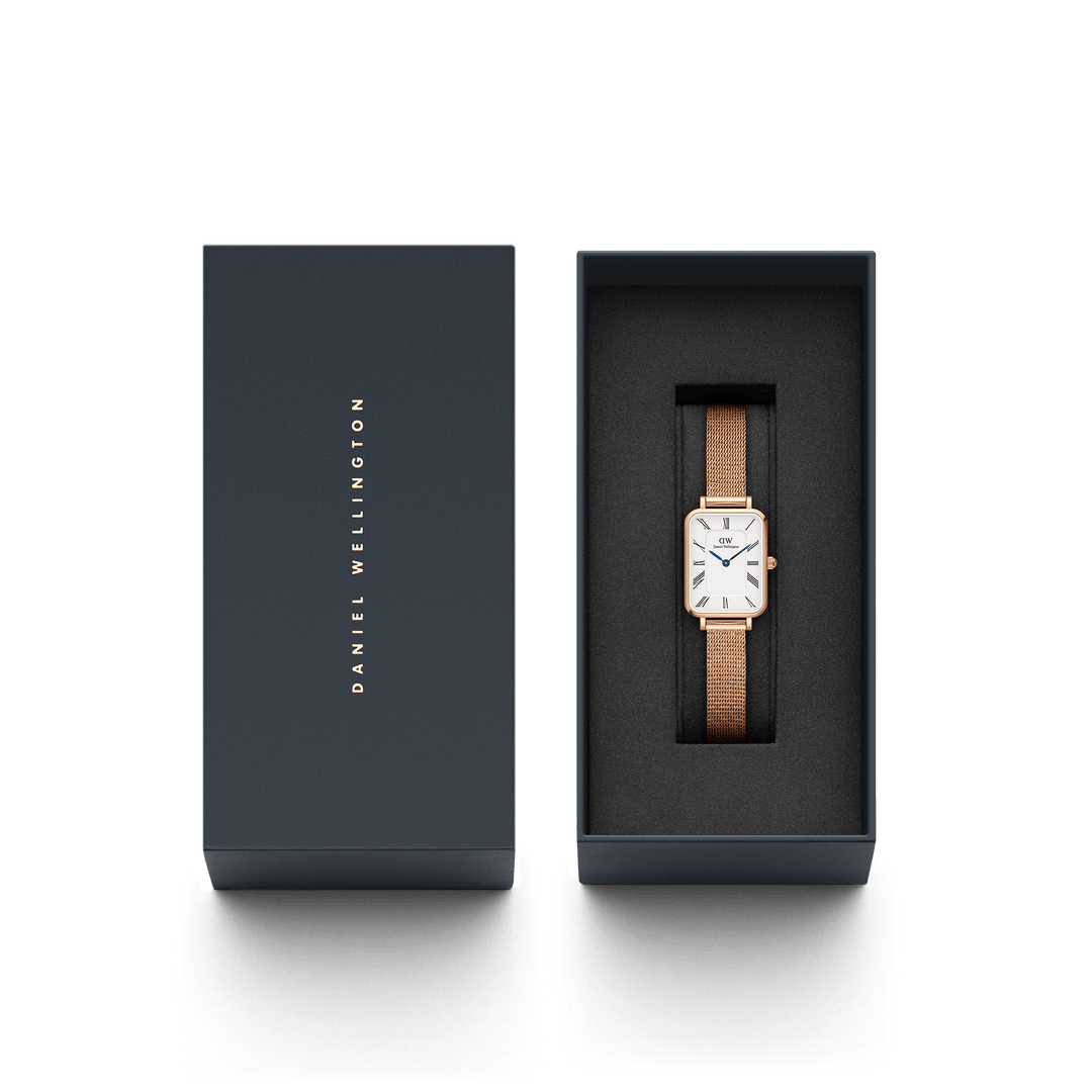 Daniel Wellington Quadro Roman Numerals 20x26 Melrose RG White Watch
