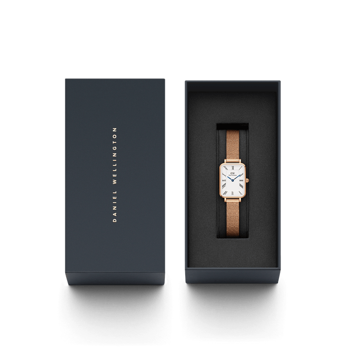 Daniel Wellington Quadro Roman Numerals 20x26 Melrose RG White Watch