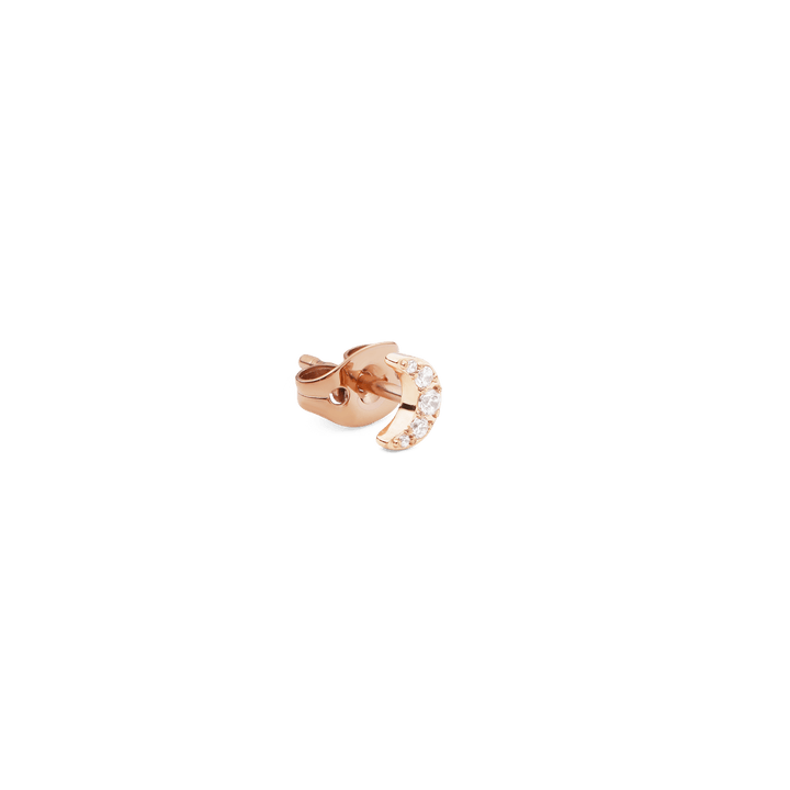 Crystal Moon Single Stud Rose Gold