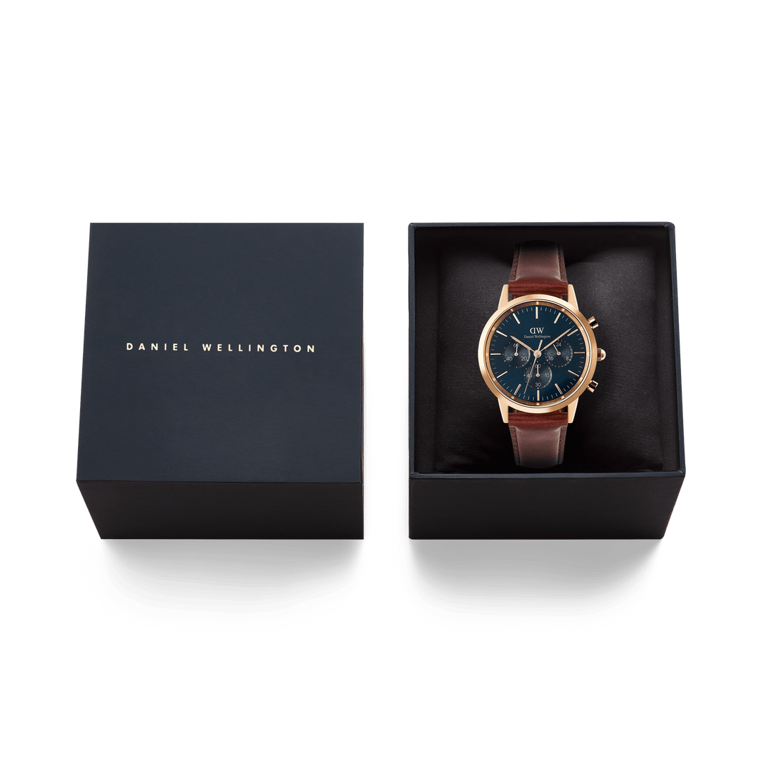 Daniel Wellington Iconic Chronog 42 Mawes Rose Gold & Arctic Sunray Watch