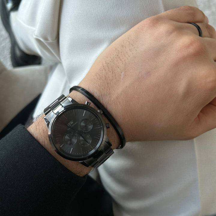 Daniel Wellington Iconic Chronograph 42 Link Black Sunray Watch