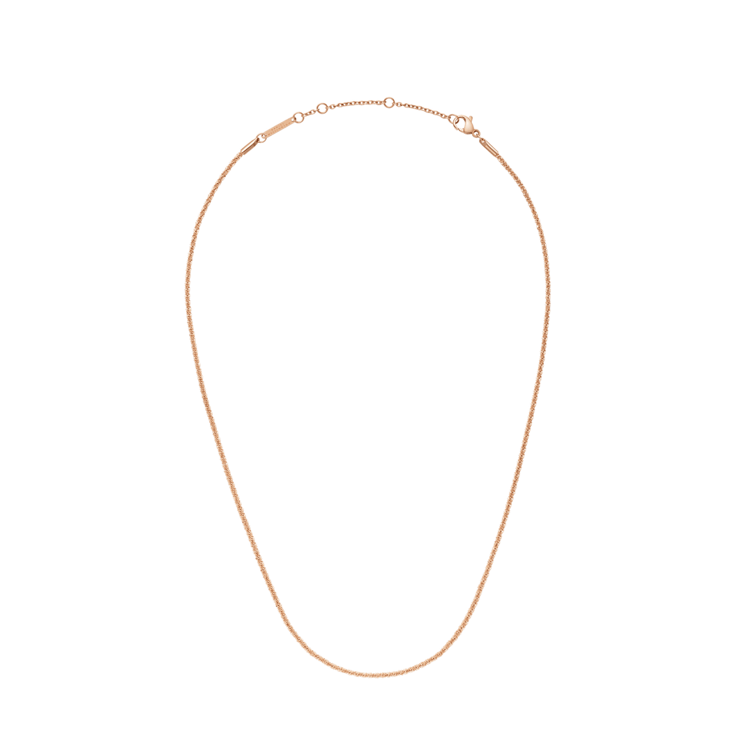 Elan Twisted Chain Necklace Short Rose Gold